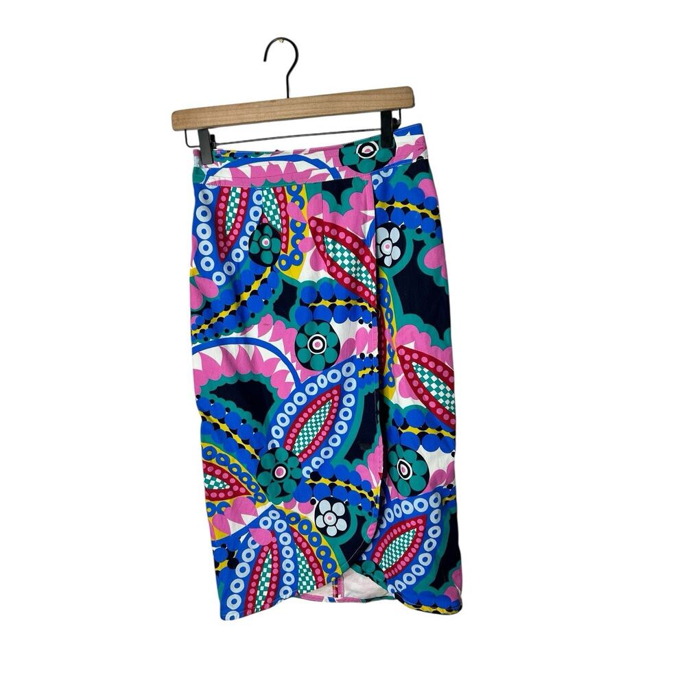 J Crew l7939 size 4‎ Tie-back Tulip Skirt Colorful Ratti Kaleidoscope Floral